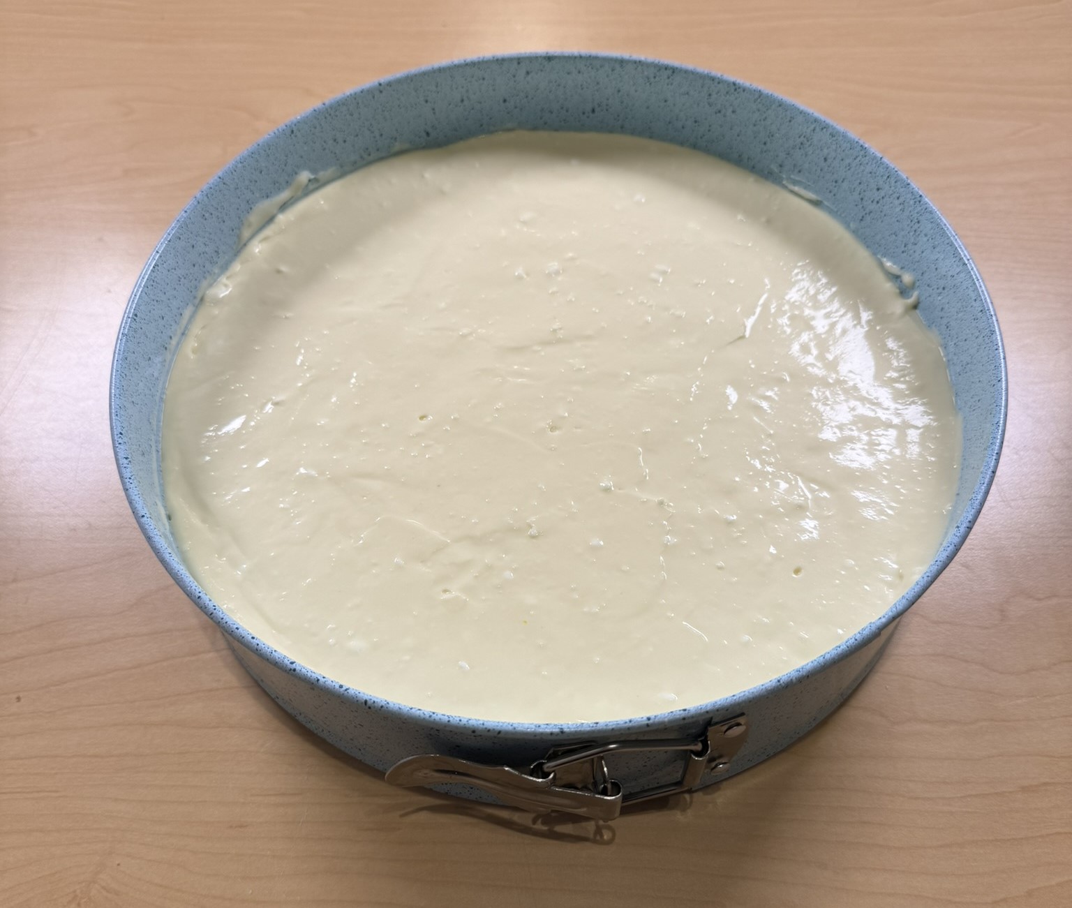 First layer poured and ready to bake